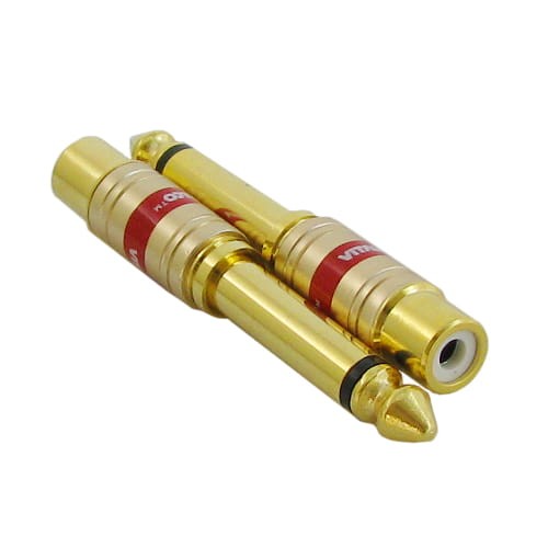 Przejście wtyk Jack 6.3mm na gnizado RCA (cinch) pozłacany aluminiowy HQ