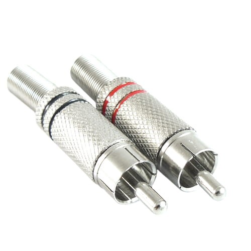 Wtyk RCA cinch na kabel metalowy