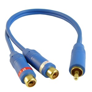 Przyłącze wtyk RCA na 2 gniazda RCA złote OFC 0.3m