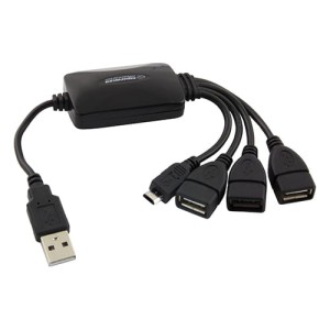 Hub USB 2.0 - 4 porty - pasywny z microUSB