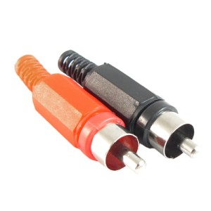 Wtyk RCA (cinch) na kabel plastikowy HQ