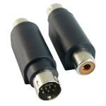 Adapter wtyk miniDIN/SVHS 7-pinowy 2-rzędowe na gniazdo RCA (cinch)