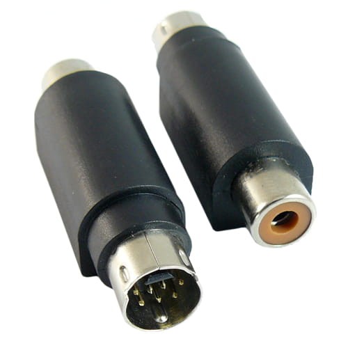 Adapter wtyk miniDIN 7-pinowy 2-rzędowe na gniazdo RCA cinch 