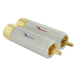 Wtyk RCA (cinch) na kabel 8mm złocony HQ