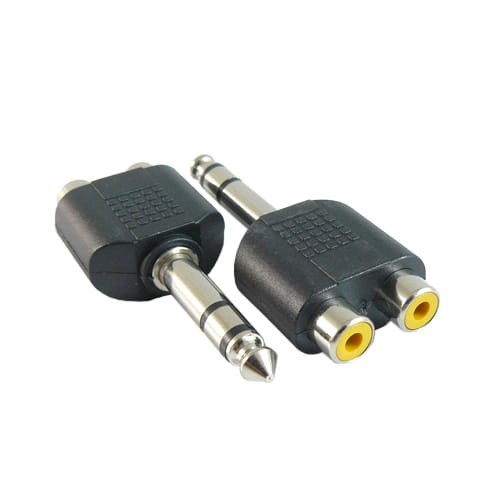Rozgałęźnik wtyk Jack 6.3mm stereo na dwa gniazda RCA cinch