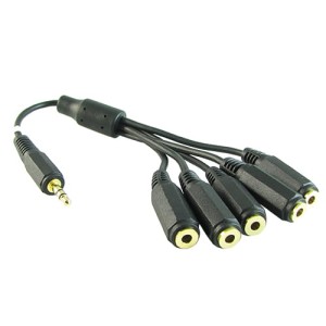 Rozgałęźnik jack wt.3.5*5gn 3.5mm stereo na przewodzie