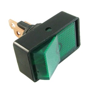 Przełącznik samochowy klawiszowy zielony 12V/20A