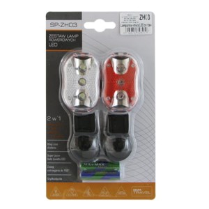 Lampa rowerowa - zestaw LED przód + tył