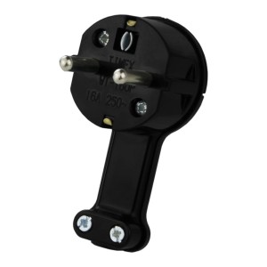 Wtyczka kątowa ultrapłaska 250V/16A-czarny