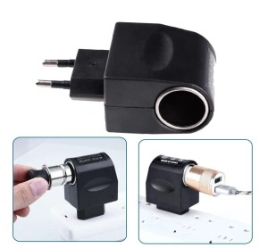 Zasilacz przejściówka AC na DC z gniazdem samoch