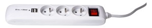 Przedłużacz mieszkaniowy 3 gniazda  z USB - 1,5m