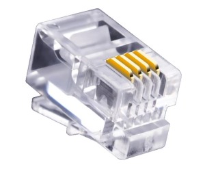 Telefoniczny wtyk modularny 6p4c na płaski przewód (linkę)