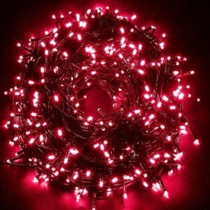 Lampki choinkowe 300 LED z programatorem - czerwone