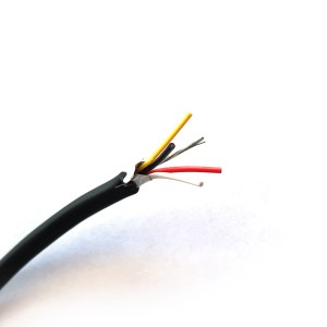 Kabel 4 żyłowy + ekran + folia okrągły 4mm 5m - czarny