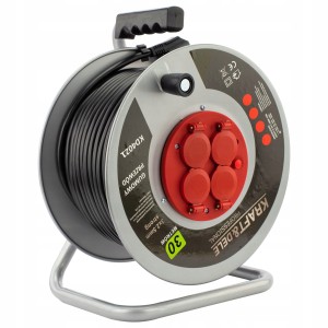 Przedłużacz bębnowy metalowy bęben 4 gniazda 3x2,5mm² 16A 3500W 30m