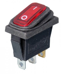 Przełącznik hermetyczny KCD3 12V - czerwony