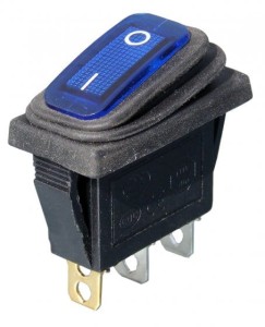 Przełącznik hermetyczny KCD3 12V - niebieski