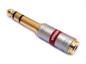 Adapter wtyk  6.3mm na gniazdo 3.5mm chromowane HQ