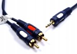Przyłącze JKR50 wtyk 3,5 stereo / 2*wtyk RCA łezka 2,5m