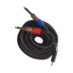 Kabel wtyk Jack 3.5mm stereo na 2x wtyk Jack 6.3mm mono -1,5m 