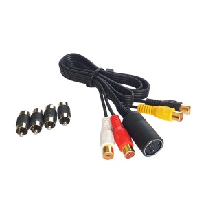 Kabel audio DIN5 na 4x RCA + 4 redukcje RCA – 0,9 m, adapter HiFi
