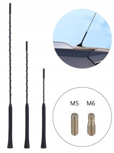 Maszt anteny samochodowej gwint M5 z redukcjami 5/6cm SEAT, VW, SKODA