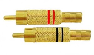 Wtyk RCA (cinch) na kabel złocony