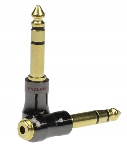 Przejście wtyk jack 6.3mm na gniazdo jack 3.5mm stereo Prolink