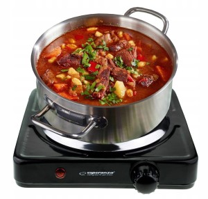 kuchenka elektryczna jednopalnikowa czarna 1000W