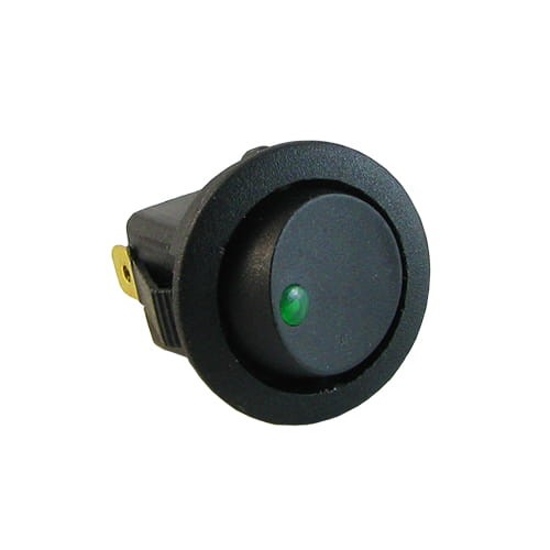 Przełącznik podświetlany okrągły DC z zielonym LED