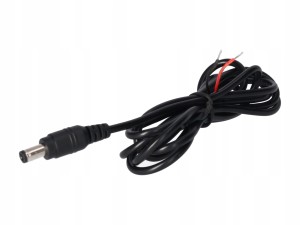 Wtyk zasilający DC 2.5mm/5.5mm z przewodem 1.5m + filtr