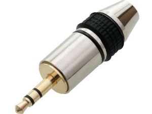 Wtyk jack 3.5mm stereo chromowany na kabel 8mm