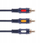 Kabel 3 x wtyk RCA / 3 x wtyk RCA RK32 Łezka - 3m