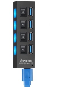 HUB USB 3.0 aktywny 4-portowy - czarny