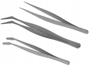Zestaw pincet precyzyjnych 3 sztuki