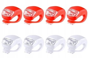 Lampa rowerowa - zestaw LED przód + tył, silikonowe