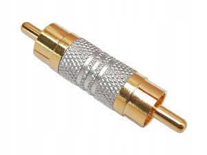 Wtyk RCA podwójny złoty