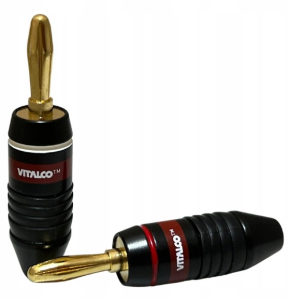 Wtyk banankowy (banan) na kabel złocony NAKAMICHI