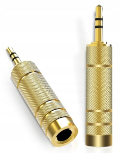 Adapter wtyk Jack 3.5mm na gniazdo Jack 6.3mm złocony