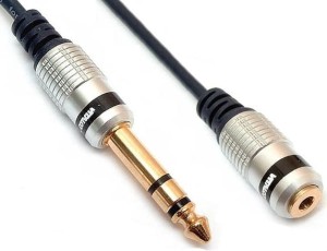 Adapter wtyk jack 6.3mm na gniazdo jack 3.5mm stereo z przewodem HQ