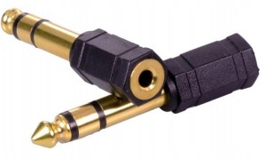 Adapter wtyk Jack 6.3mm na gniazdo Jack 3.5mm złocony plastikowy