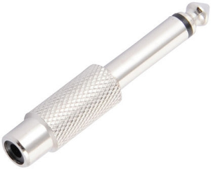 Adapter wtyk Jack 6.3mm na gniazdo RCA (cinch) metalowy