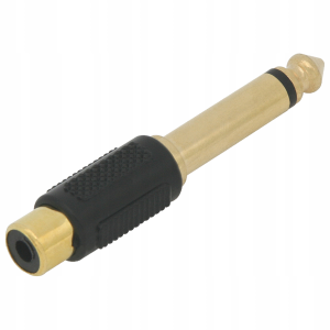 Adapter wtyk Jack 6.3mm na gniazdo RCA (cinch) plasitkowy złocony