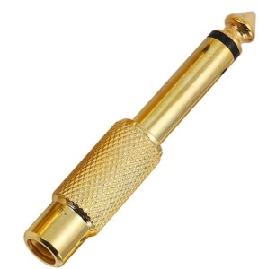 Adapter wtyk Jack 6.3mm na gniazdo RCA (cinch) złocony