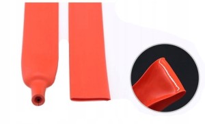 Rura termokurczliwa cienkościenna, ciepło odporna z klejem 6/2 - Czerwona