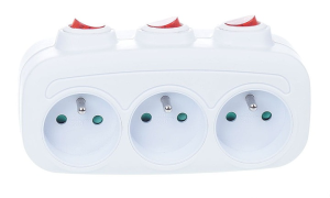 Rozgałęźnik złodziejka 3 gn z wyłącznikami na każdy