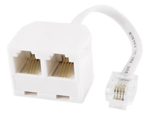 Rozdzielacz telefoniczny wtyk modularny na 2 gniazda modularne (6p4c) z przewodem