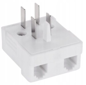 Wtyk telefoniczny uniwersalny (wtyk polski na 2 gniazda modularne) WTU2