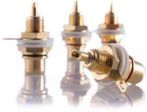 Gniazdo RCA montażowe do obudowy złocone