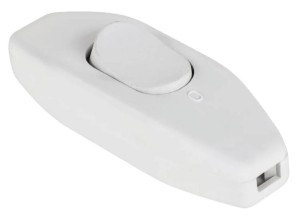 Złącze przełącznik przelotowy na kabel biały 2.5A